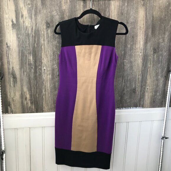 Cache color block sleeveless shift dress size 4 - Picture 1 of 4